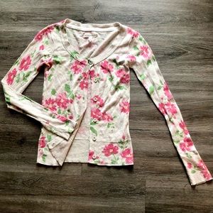 ✨NWOT Oatmeal Aeropostale Floral Cardigan